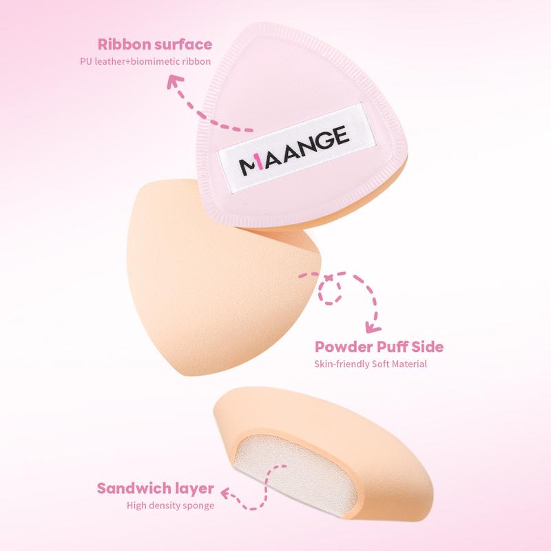 MAANGE Makeup Brush Set with 2pcs Foundation Brush + 5pcs Powder Puffs + Foundation Color Palette for Cream, Liquid, Mineral Foundations & BB/CC Creams, Essential Beauty Tools for Flawless Application, Makeup Accessories Gifts for Friends