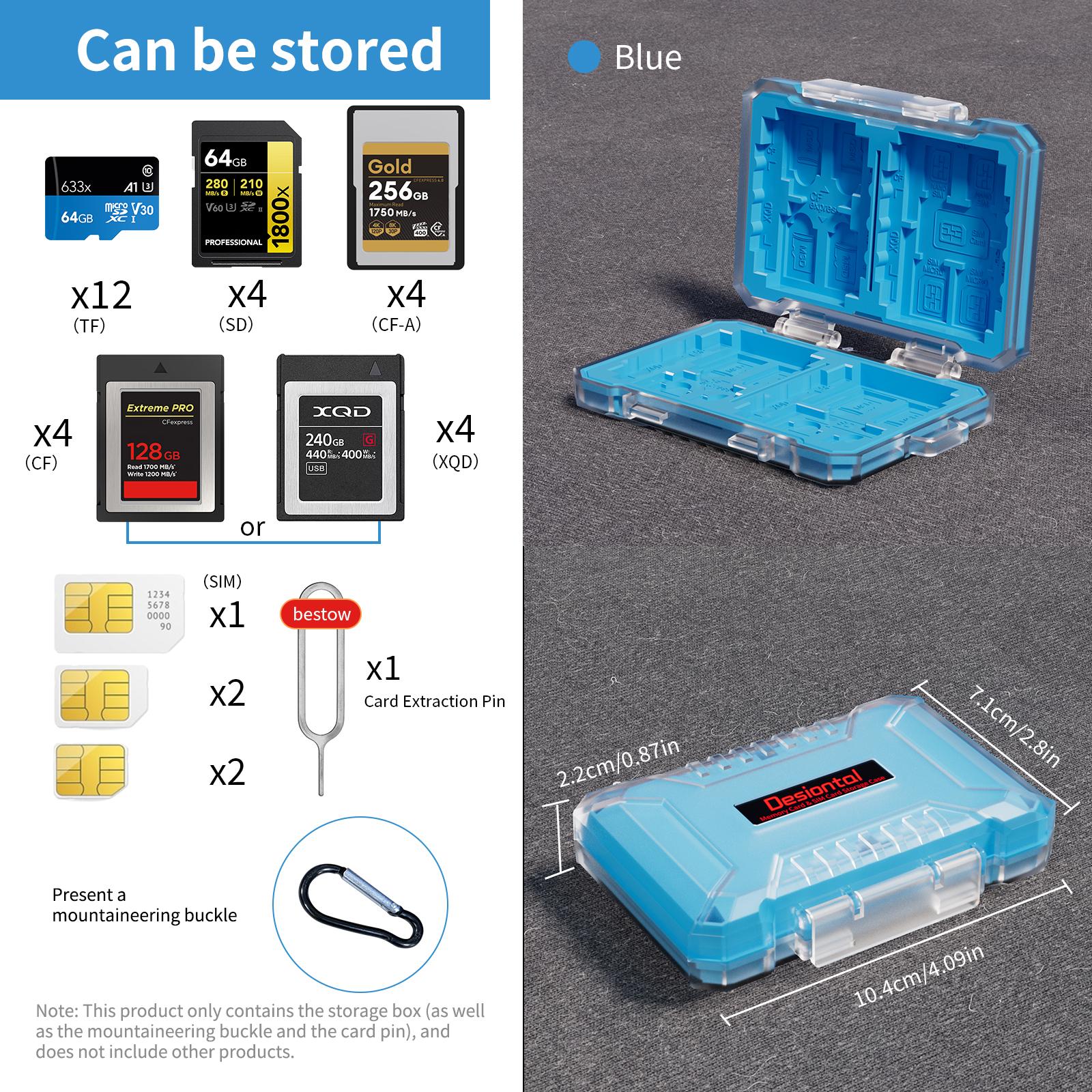Desiontal E8 Memory Card Storage Box, Waterproof Silicone, High Aesthetic Value, Transparent Three Color, Multiple Models