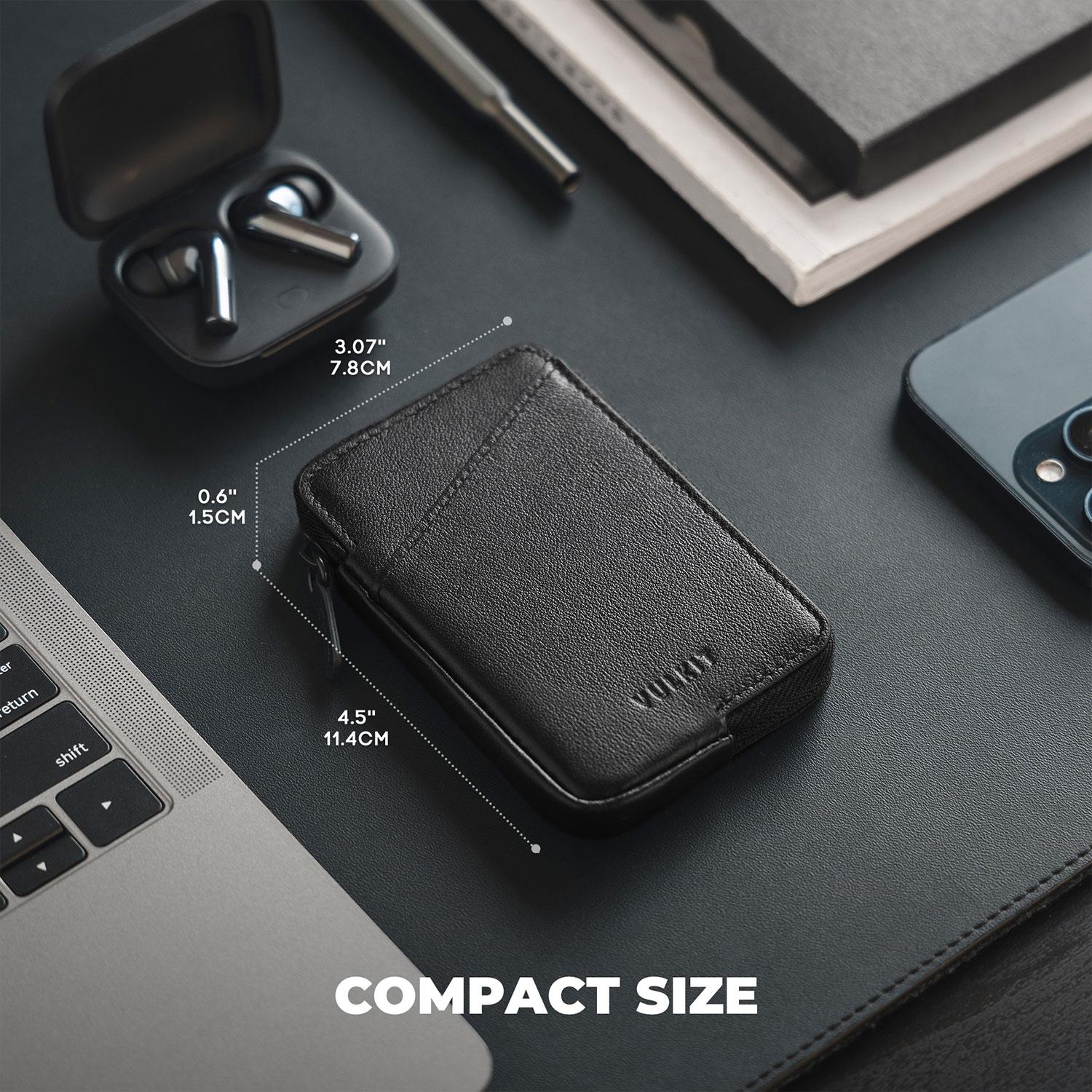 Genuine Leather ,Slim RFID/NFC Blocking Card Holder Wallet, Holds 10+ Cards & Folded Cash - VW113P