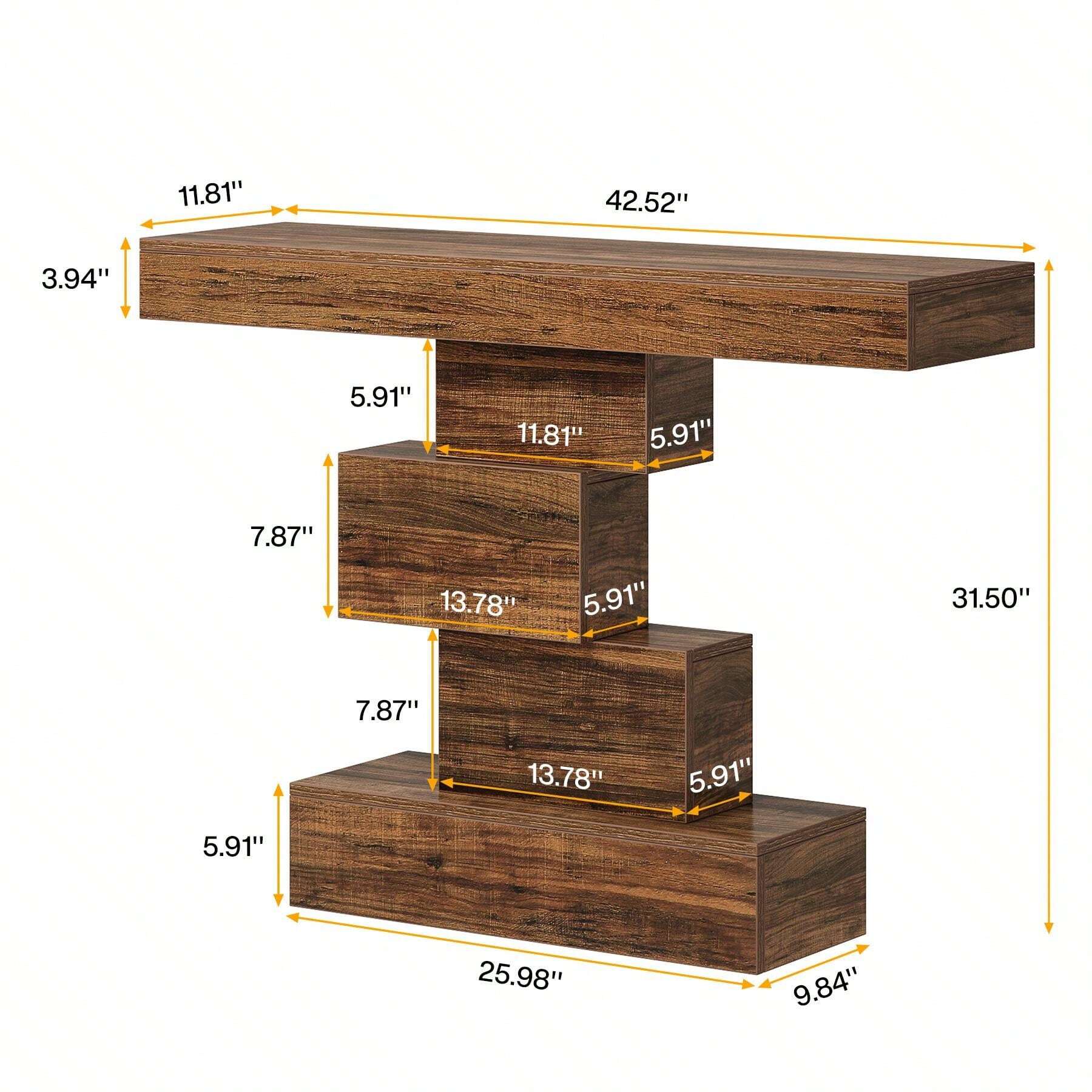 42.5-Inch Modern Console Table, Narrow Wood Entryway Table Accent Table For Living Room, Hallway, Entrance