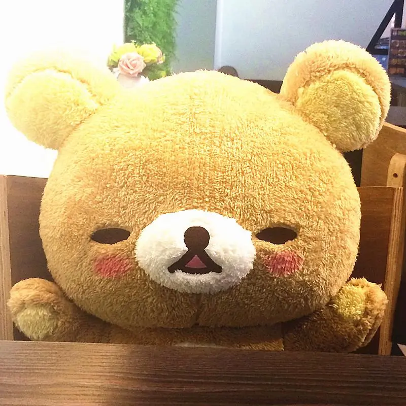 55 Giant Rilakkuma Bear Plush Toys Life Size Relax Bear Pillow Dolls Soft Stuffed Animals Valentine's Day Girlfriend Gif