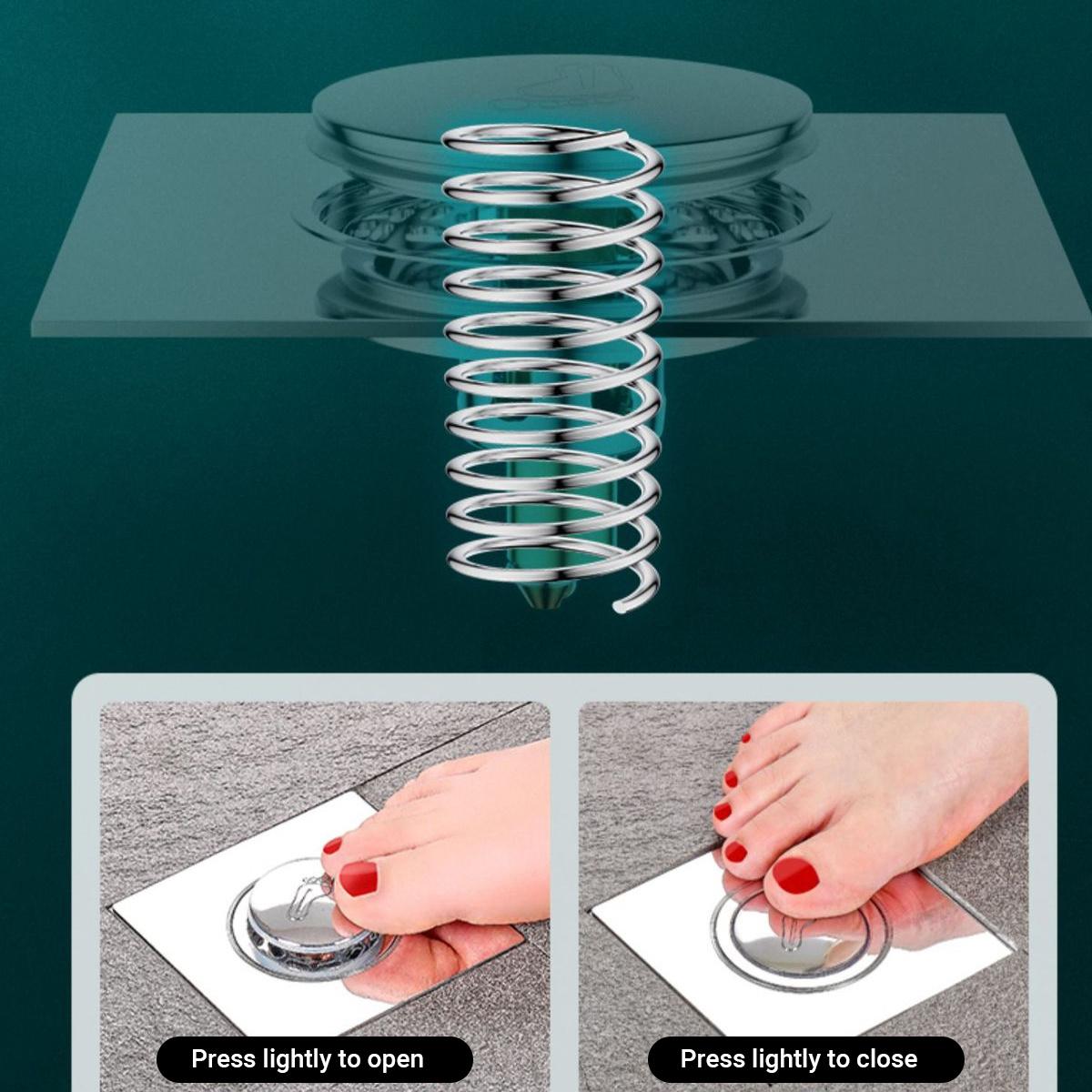 Full Copper Body Pop-Up Drain, High-Density Anti-Odor Design, Efficient Ventilation & Leak-Proof Construction, Universal Fit for Bathroom Use