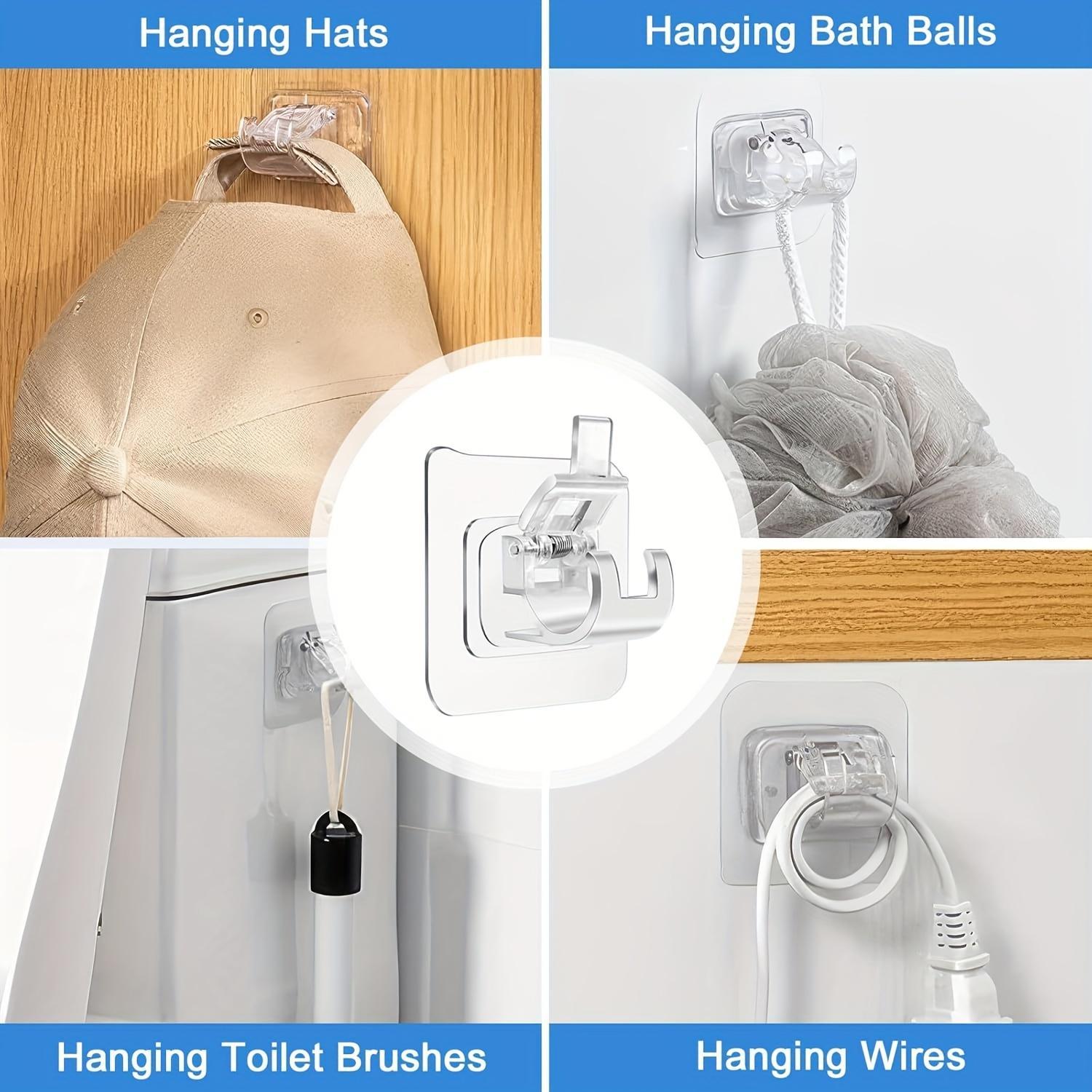 8 Pack - No Drilled Self-Adhesive Curtain Rod Brackets, Nailless Wall Brackets for Home And Hospitality