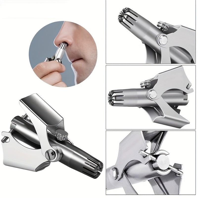 Portable Stainless Steel Nose Hair Trimmer (Trimmer + Cleaning Brush) – Manual, water-friendly, Effortless manual razor that easily removes nose hair. Great for gifting or use while traveling.