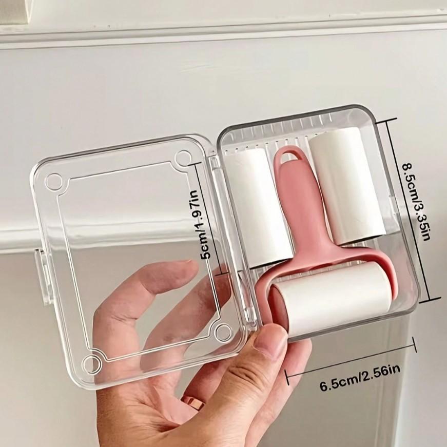 2-Set Convenient Mini Dust Removal Roller Set - 1 Handle + 3 Refill Rollers, Strong Adhesive for Pet Hair Removal, Easy to Use, Reusable Handle, No Electricity Required, Suitable for Pets, Clothes, Carpets, and Car Seats, An Essential for Pet Owners