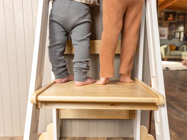 HARPPA Nordi | Foldable Toddler Tower – Compact Montessori-Inspired Standing Tower for Ages 2–6, Wooden Convertible Tower for Kitchen, Bathroom & More
