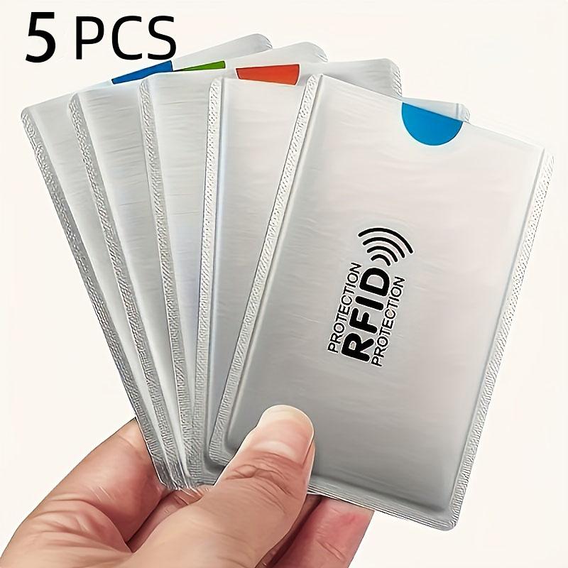 5-Pack Rfid Anti-Magnetic Card Sleeves, Bank ID Protection, Anti-Debit Theft, Portable Personal Info Security, Credit Card Privacy Guard