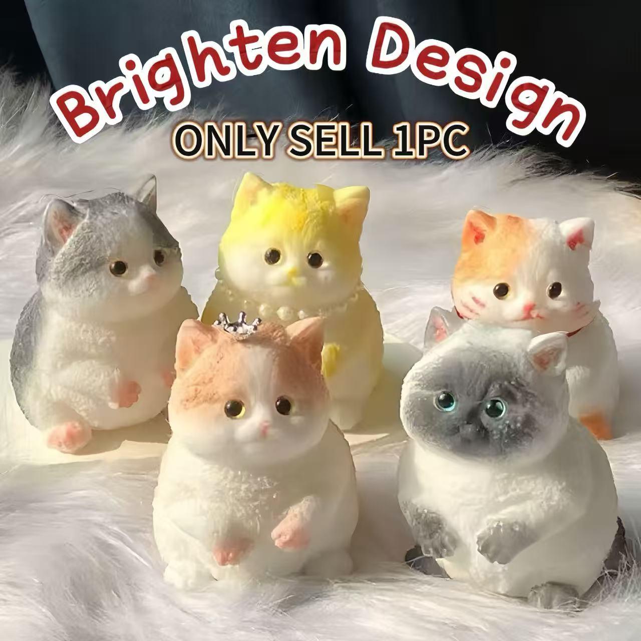 Cat Squeeze Toy, Soft Slow Bounce Sensory Toy, Ventilation Relaxation Tool, Durable Unique Design, Perfect for Office Desk, Birthday Gift, Kawaii Squishies