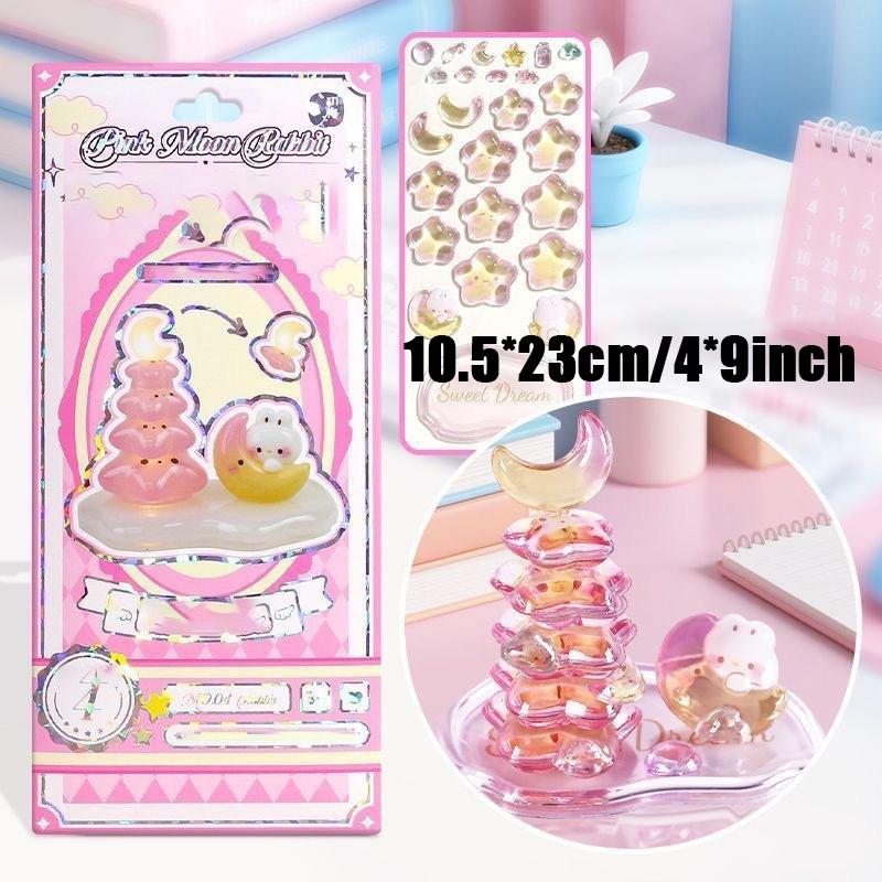 3D Puffy Stackable Stickers, Kawaii Cartoon Embossed DIY Craft Sticker for Adults, Solid & Squishy