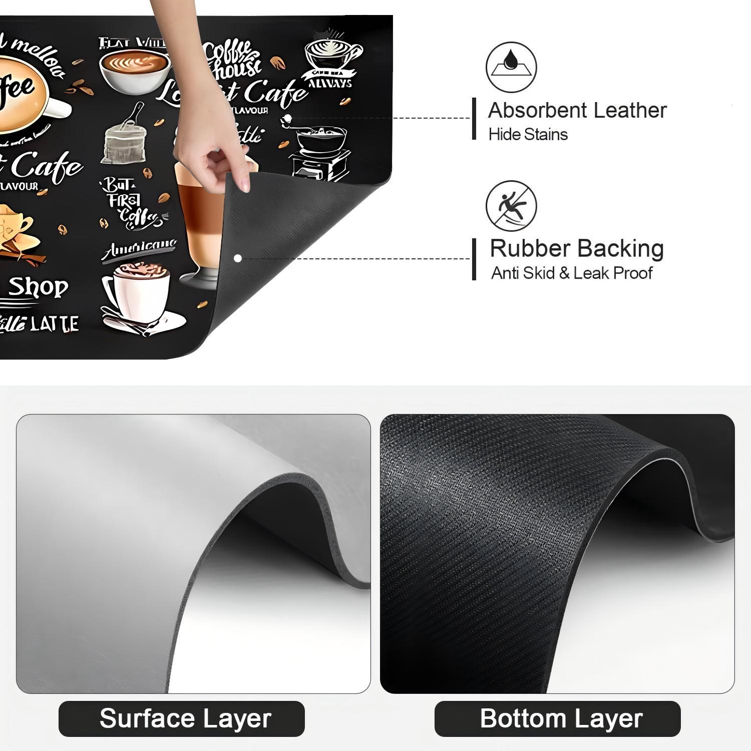 1Pc Marble Textured Coffee Machine Mat, Tableware Drain Mat, Anti Slip Washable Diatomaceous Earth Drying Mat, Perfect For Water Bar Decoration, Suitable For Countertops And Kitchens, Absorbent And Drainage Mat