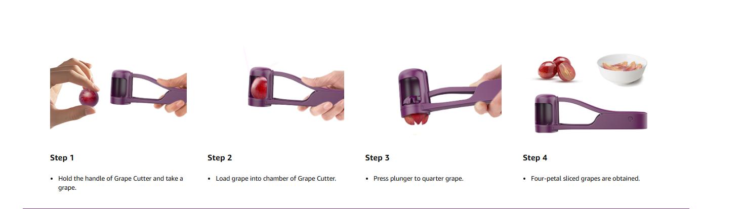 Baby Grape Cutter & Slicer Safe Kitchen Gadget for Toddlers 1-3 Easy Lunch Prep for Cherries Tomatoes & Strawberries