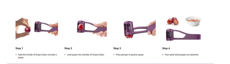 Baby Grape Cutter & Slicer Safe Kitchen Gadget for Toddlers 1-3 Easy Lunch Prep for Cherries Tomatoes & Strawberries