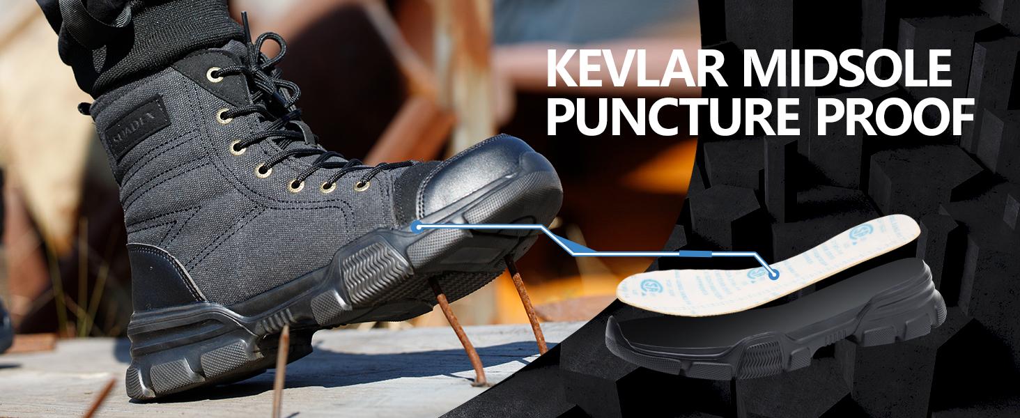 SUADEX Steel Toe Boots Military Safety Boots Lightweight Breathable Work Boots Closed Boy