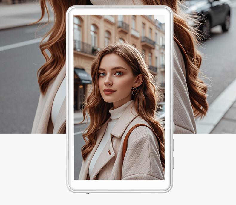 Magnetic Vlog Selfie Monitor Screen for Iphone & Samsung, with Magnetic Phone Holder Clip Mount, Using Phone Rear Camera for Selfie Vlog Live Stream TikTok, Cellphone Smartphone Stand Ts1 Pro Black