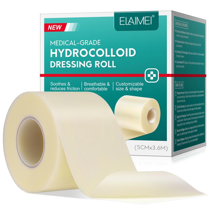 Elaimei Hydrocolloid Bandage 5cmx3.6m, Wound Healing Patch, Prevents Dirt, Reduces Friction, Breathable Comfort, Protects Skin, Medical Accessories, Aid