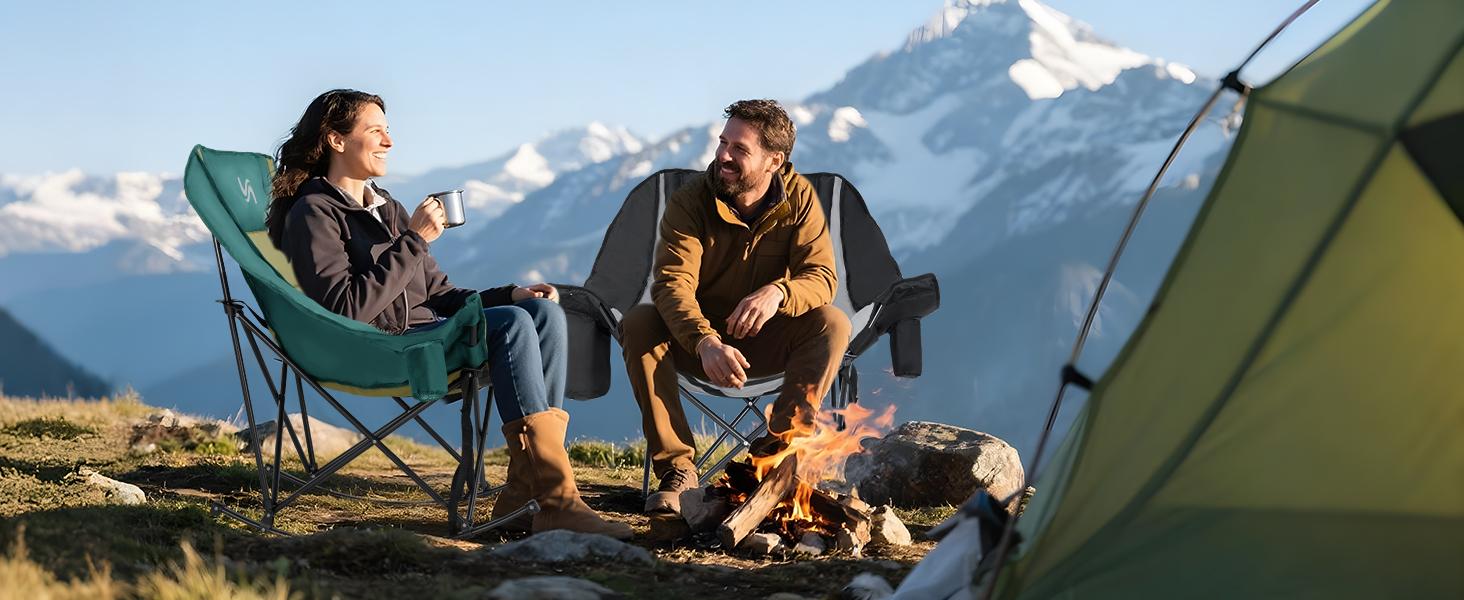 SLSY XXL Oversized Rocking Camping Chair for Adults, Fully Padded Folding Outdoor Lawn Chair with Cooler Bag & Side Pocket, Supports 400 lbs Portable Recliner SLSY XXL Oversized Rocking Camping Chair for Adults, Fully Padded Folding Outdoor Lawn Chair with Cooler Bag & Side Pocket, Supports 400 lbs Portable Recliner