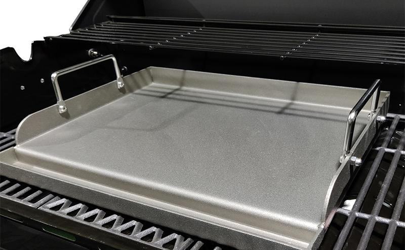 Elf Grill 17"x13" Universal Stainless Steel Flat Top Griddle – Kitchenware for Barbecue – Compatible with Weber/Nexgrill & More – Includes Stainless Steel Utensils for Gas/Charcoal/Electric Grills