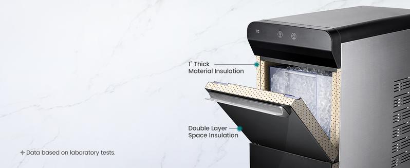 【Springtok】Gevi Elegant Countertop Nugget Ice Maker | User-Friendly Self-Cleaning | Easy Water Refill | Luxurious Stainless Design in white&black