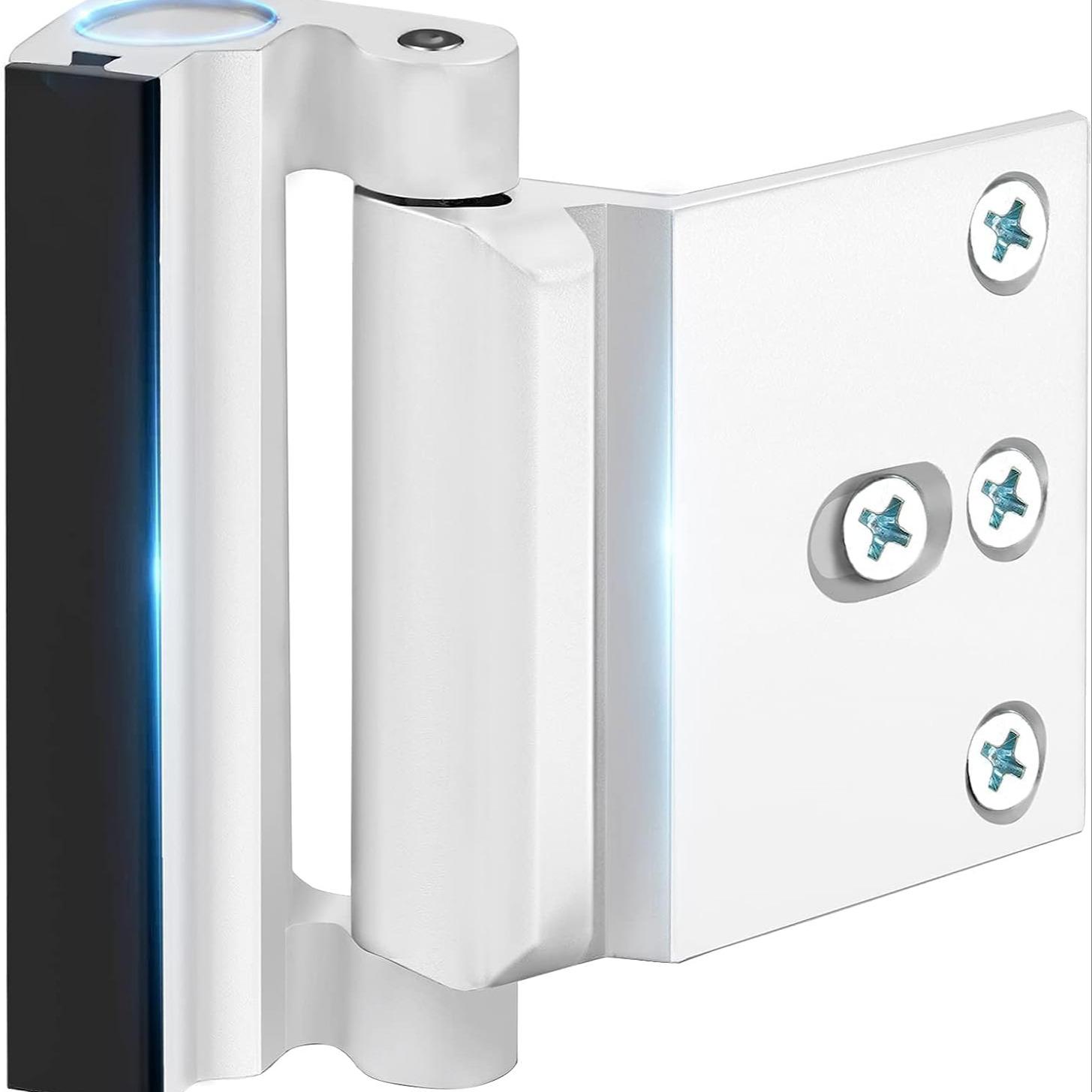 Home Safety Door Reinforcement Lock, Child Safety Lock for Inner Opening Front Door, 800 Lbs Pull Force, Bedroom Use, 8 Screws Included