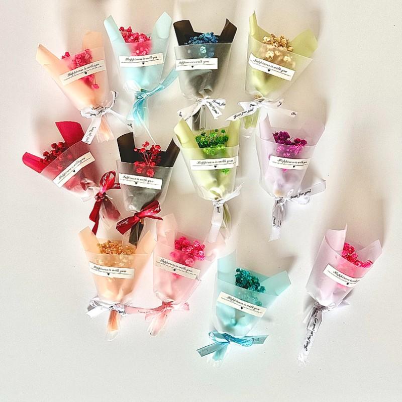 Mini Dried Baby's Breath Bouquet Gift Box | Natural Preserved Gypsophila Floral Arrangement | Elegant Wedding Favor for Guests | Rustic Party Keepsake for Adult Recipients | US Celebration Essential