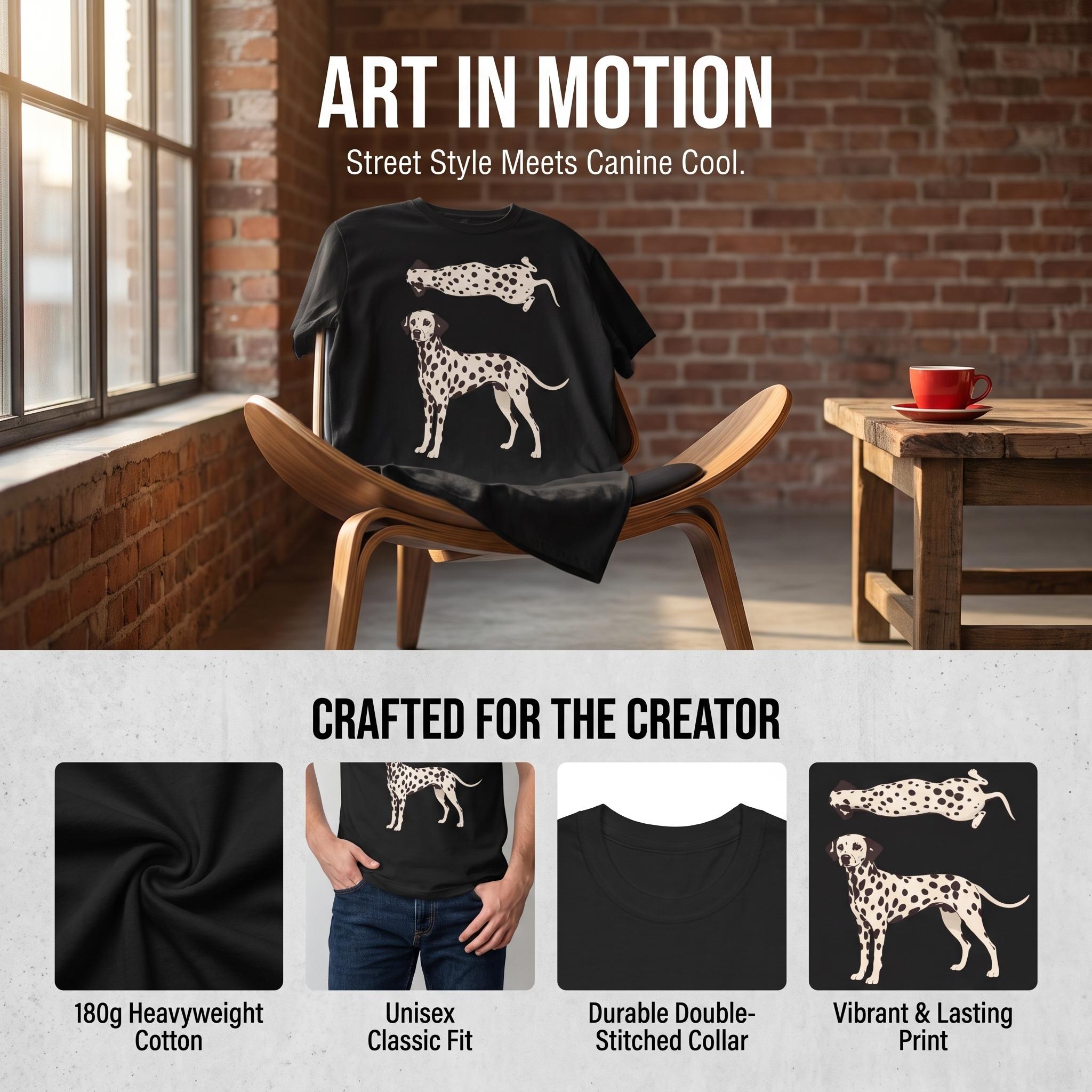 Dalmatian Dog GraphicTee, Trendy Streetwear Shirt, Short Sleeve, Casual Cotton Graphic Tees