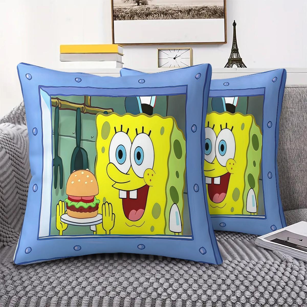 Spongebob Squarepants Pattern Pillow, Soft and Comfortable Printed Design, Multiple Patterns Available, Perfect Gift for Kids and Adults