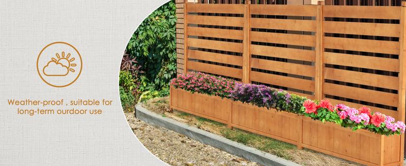 Lilypelle Air Conditioner Fence Outdoor Freestanding Wood Privacy Screen with Planter Box for Trash Can Pool Equipment Enclosure, No-Dig Kit