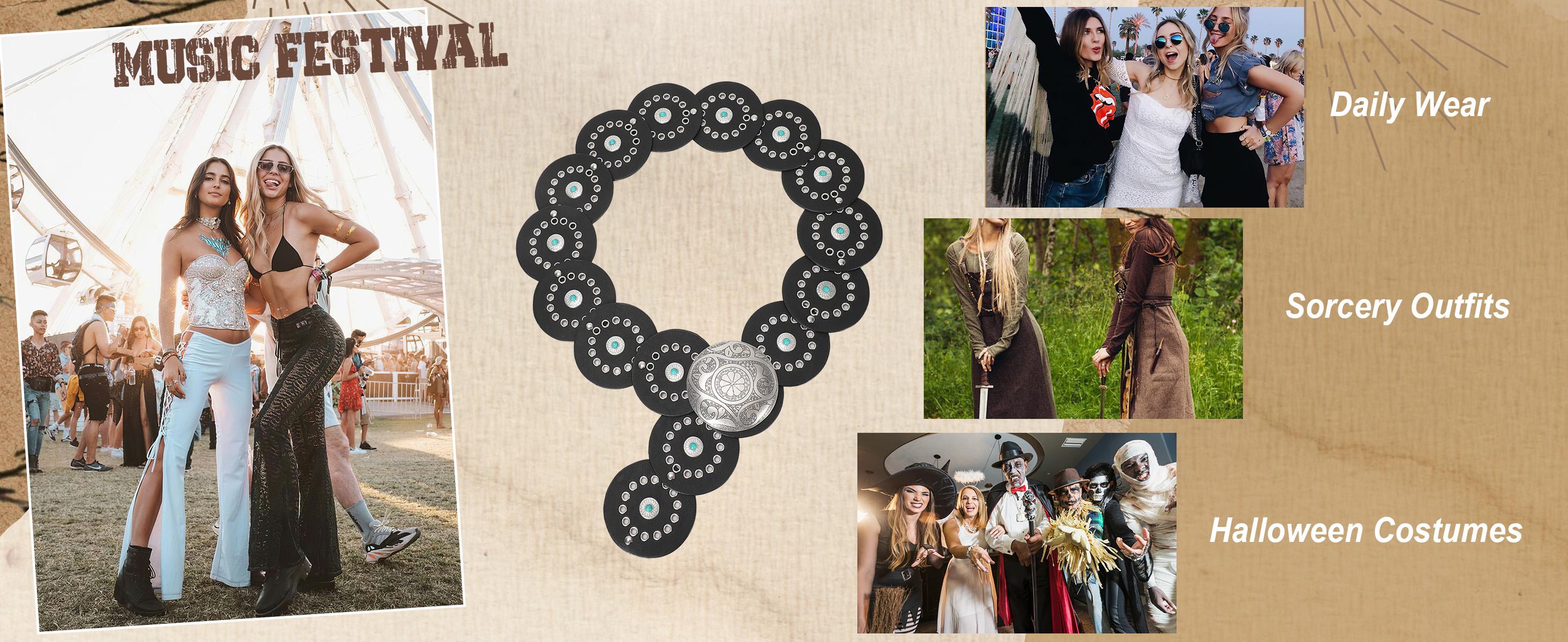 JASGOOD Women Western Concho Belts Wide Hollow Disc Leather Belt Cowgirl Boho Belt for Jeans Dresses with Metal Buckle JASGOOD Women Western Concho Belts Wide Hollow Disc Leather Belt Cowgirl Boho Belt for Jeans Dresses with Metal Buckle