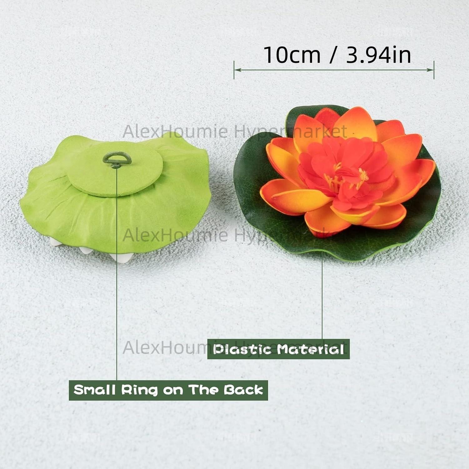 7 PCS Artificial Floating Foam Lotus Flower with Water Lily Pad Lifelike Ornament Perfect for Home Garden Pond Decor Decorations
