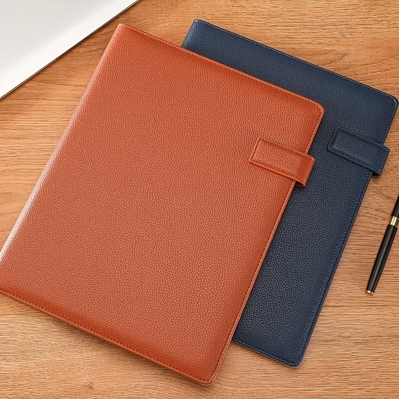 Multifunctional A4 File Folder with Sticky Notes, Office Storage Business Leather Document Manager, Contract Signing Book Office Supplies