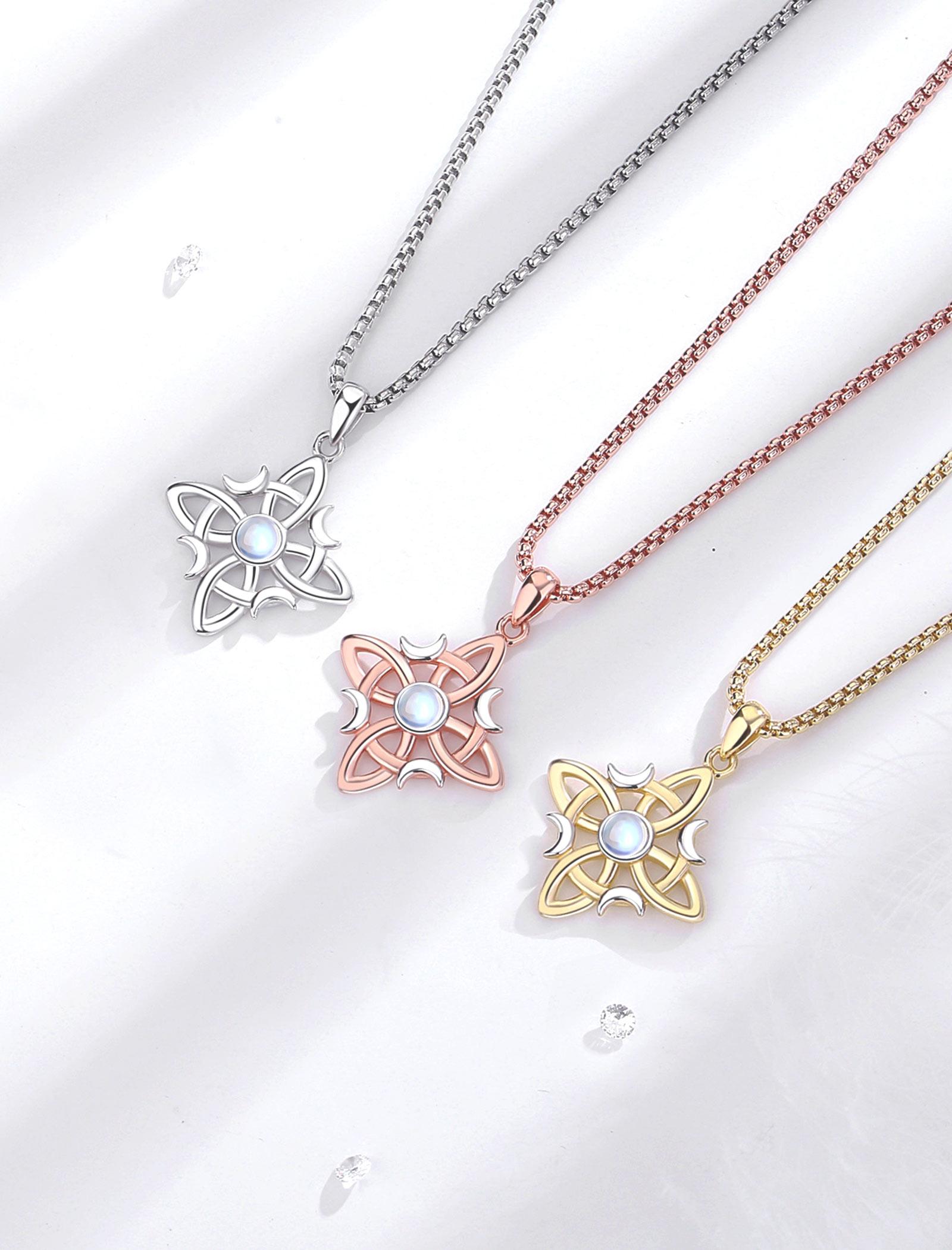 Sterling Silver Witch Knot Necklace, Nudo de Bruja Pendant, Celtic Knot Amulet with Blue Opal, Witchy Gift for Her, Pagan Protection Jewelry Sterling Silver Witch Knot Necklace, Nudo de Bruja Pendant, Celtic Knot Amulet with Blue Opal, Witchy Gift for Her, Pagan Protection Jewelry