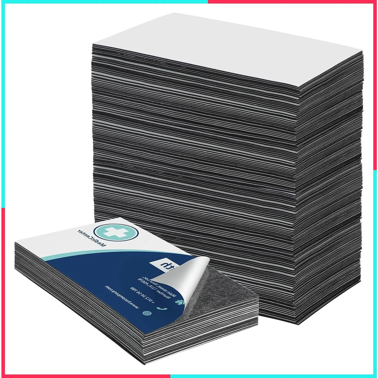 50 Pack Business Card Magnets Peel and Stick, Self Sticky Name Card