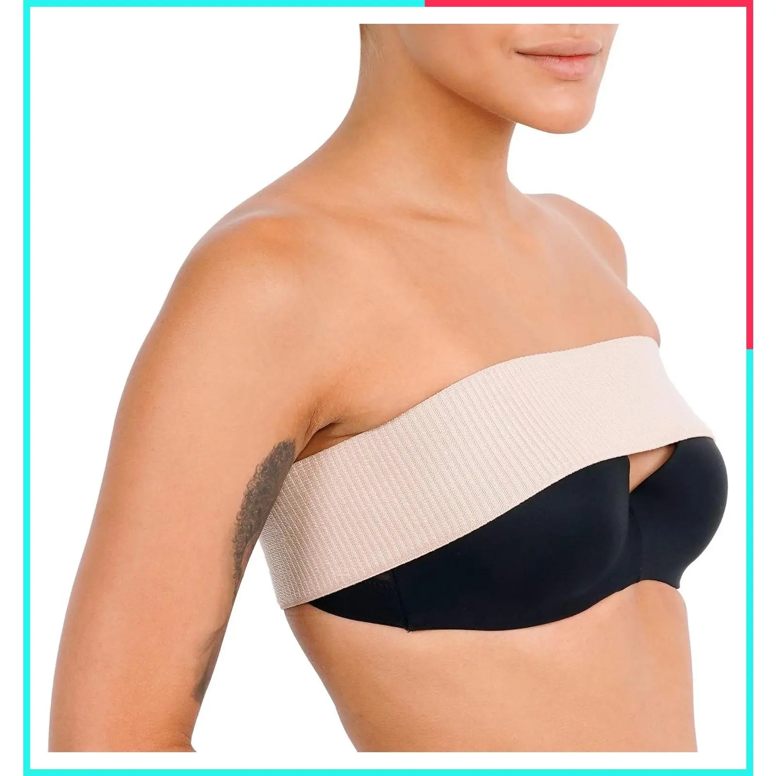 Breast Implant Stabilizer Band – Post Surgery Support Wrap for Augmentation & Reduction, One Size Fits All (Beige)