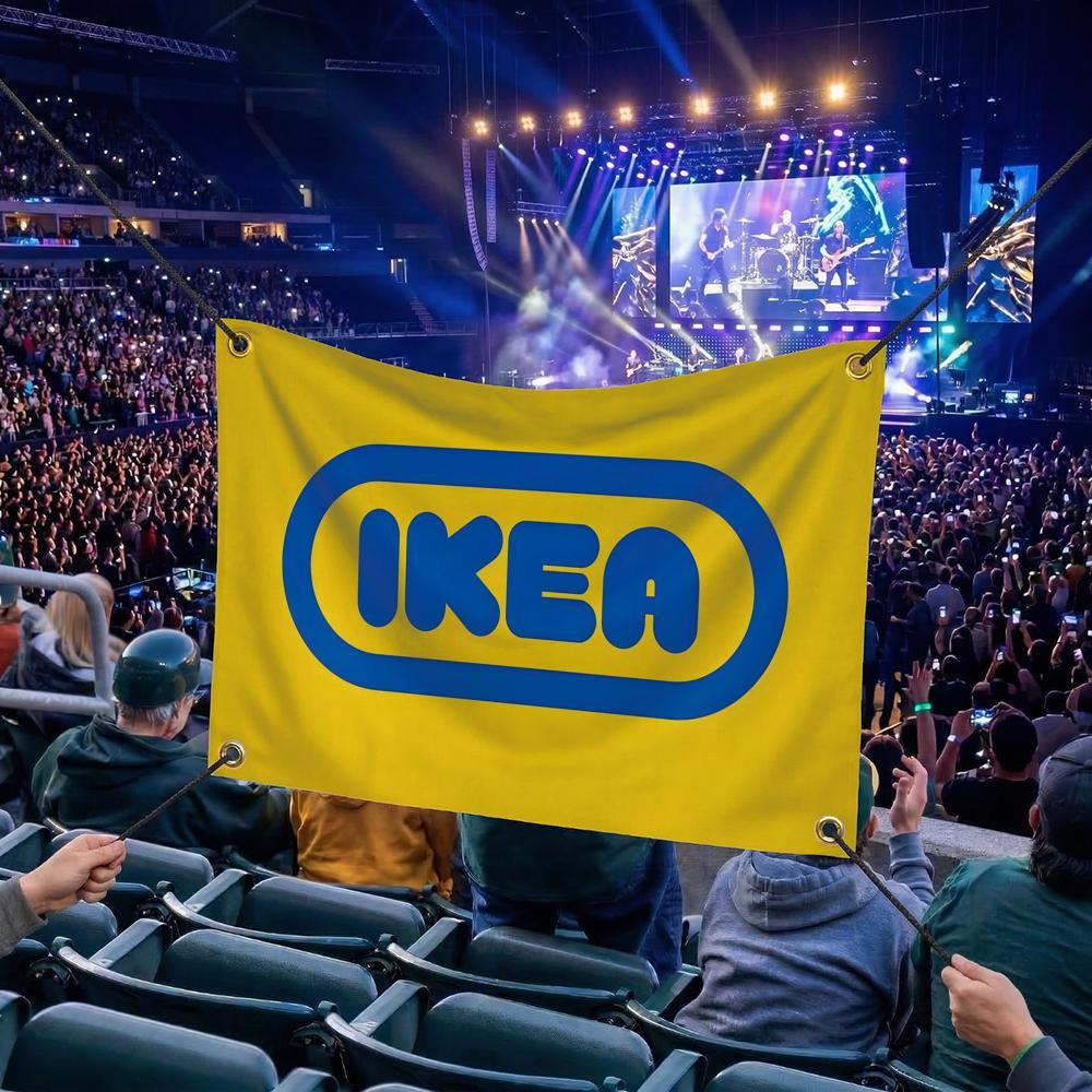 I-IKEA BRAND Flags Multi Size Atmosphere Flag, Cheerleading Hand Pulled Banner, Portable Outdoor Event Flag & Wall Decor for Sports, Parties, Home and Room Decoration