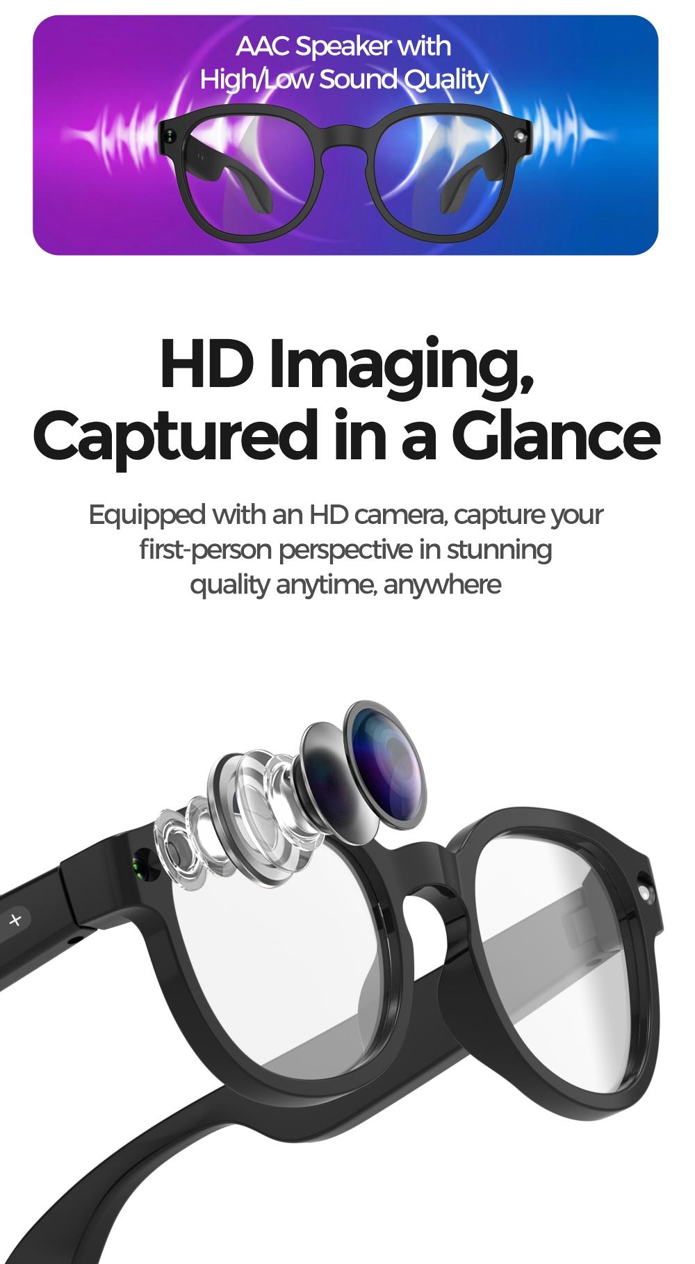 2026 New AIMB-S1 All-in-One AI Smart Camera Glasses, 1080P HD EIS Anti-Shake Video, AI Image Recognition & Voice Control, Bluetooth Audio Calls, Wi-Fi Transfer, Magnetic Charging, Lightweight Wearable Glasses for Travel, Sports & Daily Outdoor Use