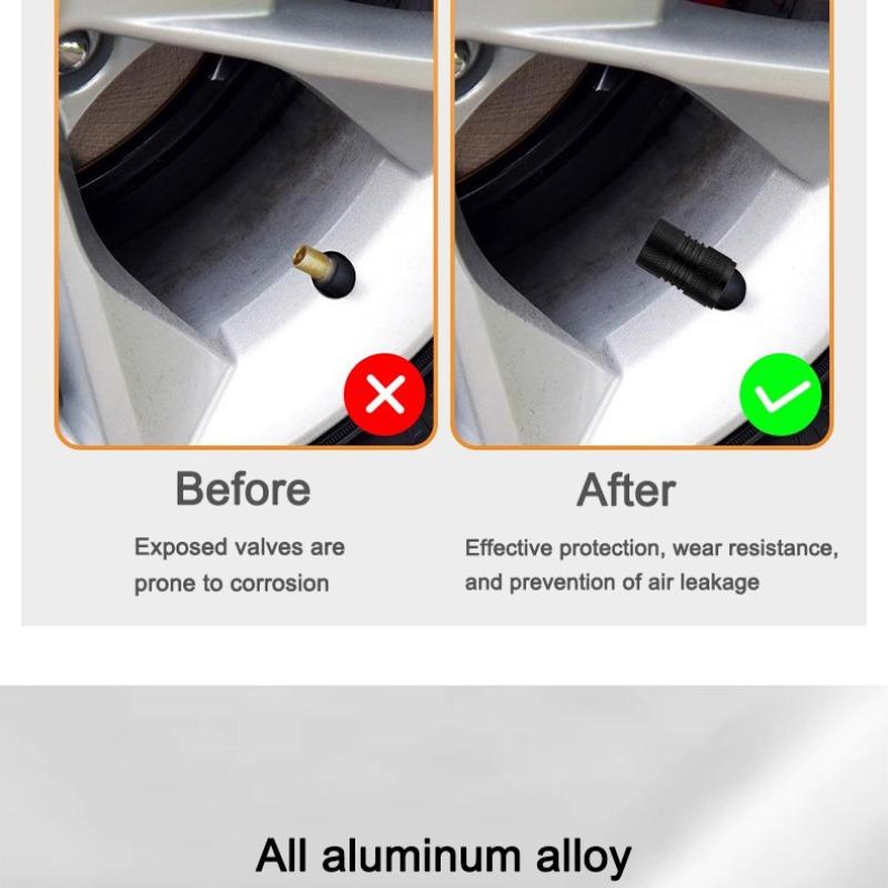 4pcs Car Wheel Air Stem Cover, Tire Valve Dustproof Caps, Aluminum, Corrosion Resistant, Universal for Cars, Trucks, Motorcycles, Suvs, Bikes