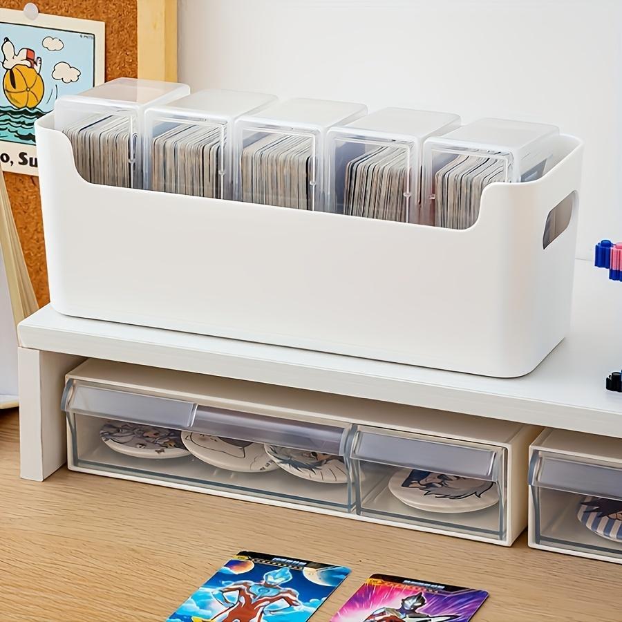2pc Card Storage Box with 5 Compartments, PP Material Transparent Organizer for Cards & Postcards, Ideal for Young Adults & Students, Durable Plastic Organizers