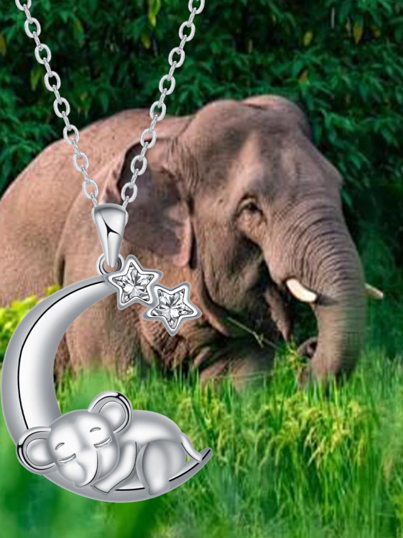 Star & Moon Glow Original niche cute moon and elephant necklace.Paired with a preserved rose & teddy bear jewelry gift box.Perfect mysterious gift for festivals, birthdays, Valentine's Day, Mother's Day and Christmas.