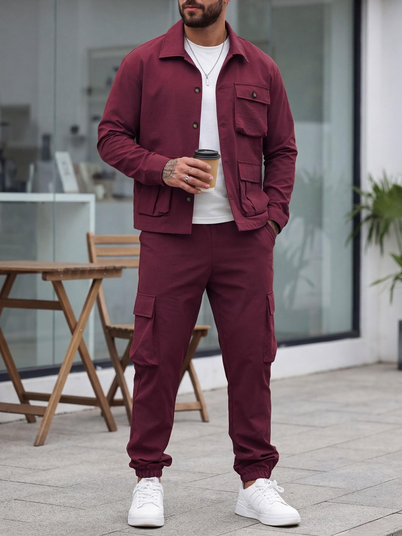 Men's Casual Trendy Lightweight Comfortable Big Pocket Long Sleeve
