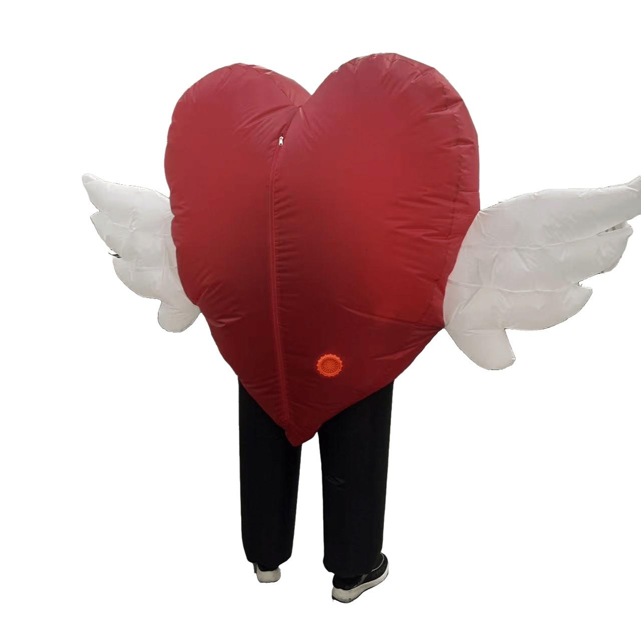 New Heart Wings Inflatable Costume for Adults, Unisex, Perfect for Valentine's Day, Halloween, Christmas, Carnival Parties