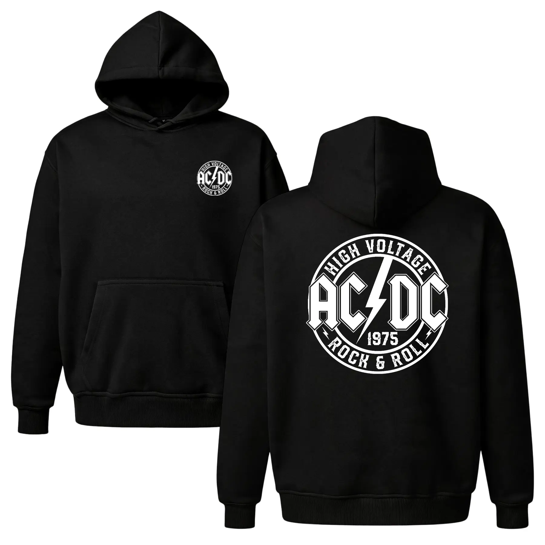 Y2K Hoodie Retro 90s Style Graphic Hoodie, ACDC Rock Band Streetwear Hoodie. Unisex Oversized Baggy Fleece Hoodie, Cozy Comfortable Life Hoodie & Casual Loungewear. Cheap Everyday Wear, Versatile Comfy Outfit Birthday Gift Hoodie for Him/Her.