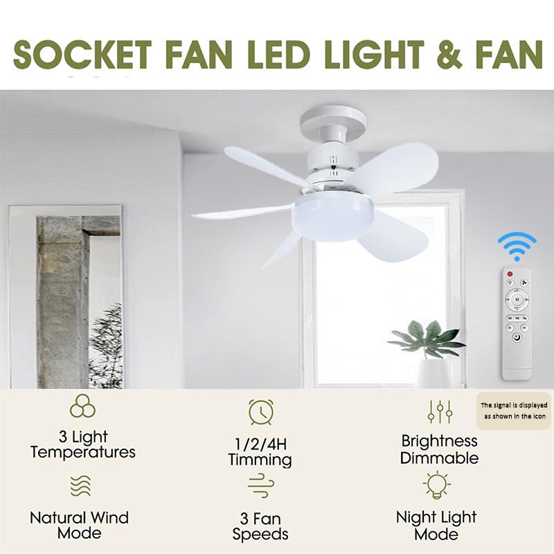 20.5 Inch Remote Control Ceiling Led Light Fan with Extension Pole, Tool-Free Installation, Energy-Saving Nightlight, Timer, Bedroom/living Room/kitchen
