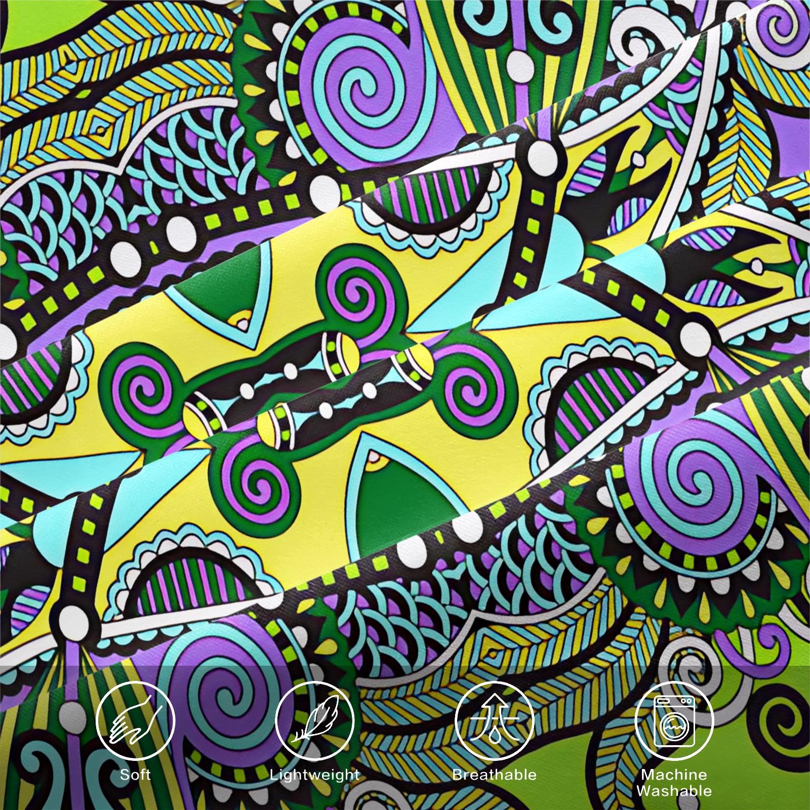 3Pcs Boho Paisley Printed Fitted Sheet Set, Vibrant Ethnic Style Bedding Set, Ultra-Soft Breathable Microfiber Bed Sheet Set, Deep Pocket All-Season Bed Linen, Ideal for Bedroom, Guest Room, Dorm Decor, Home Use