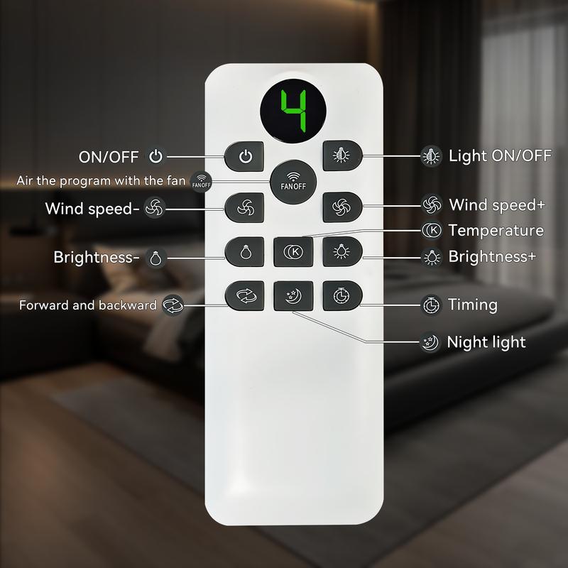 GLITGATE Cristais Multifunctional Ceiling Fan with Light, Remote Control/APP, 6 Wind Speeds, Timer, Reversible DC Motor, Adjustable Brightness & 3 Color Temperatures, Low Noise for Living Room, Bedroom, Study, Elegant Lighting