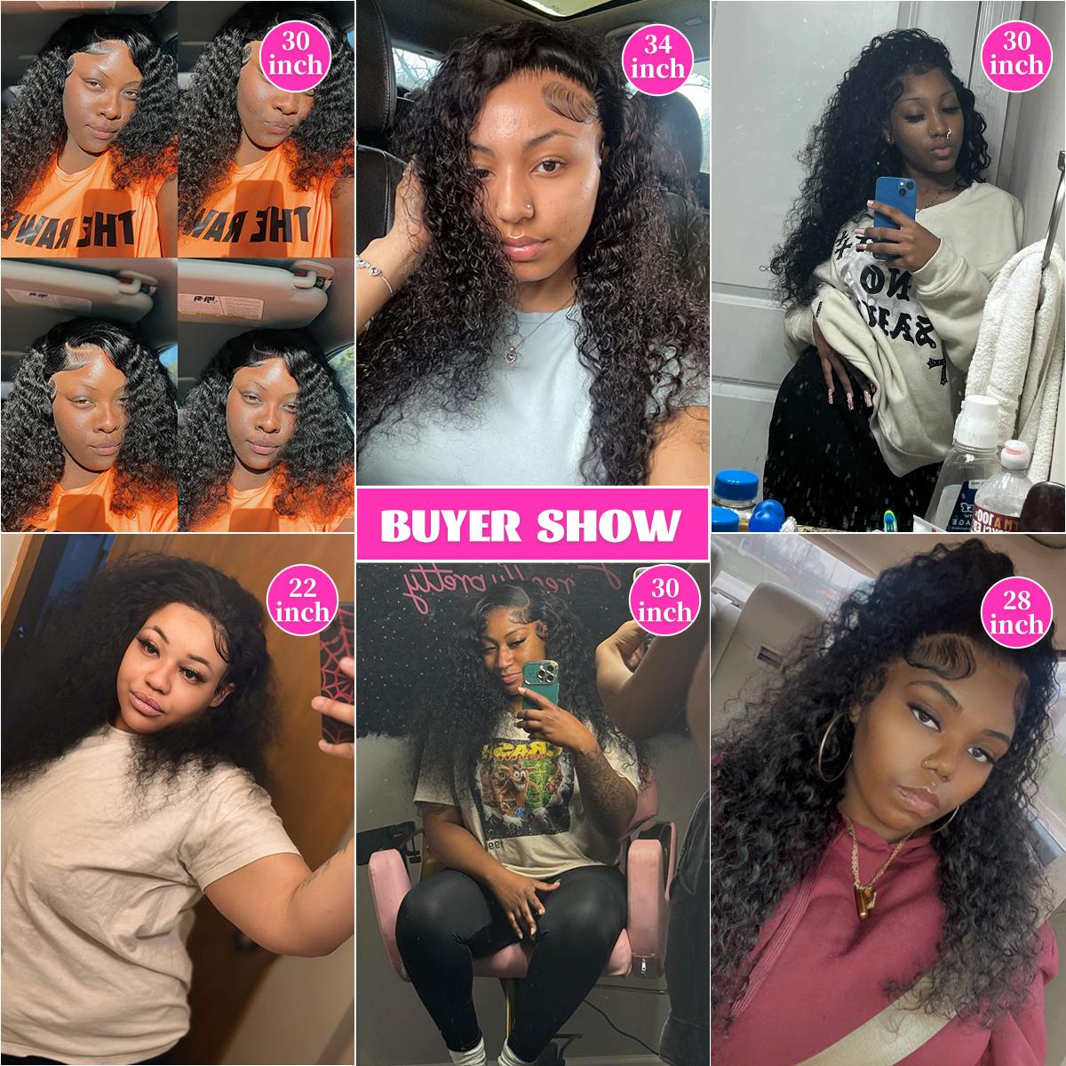 [34 Inch Only $159]13x4 Lace Frontal Wigs Human Hair Kinky Curly Frontal Wig Brazilian Wave Curly Wigs Human Hair For Women PrePlucked 180% Density Nature Black Color Vacation Hair TikTokShopHolidayHaul