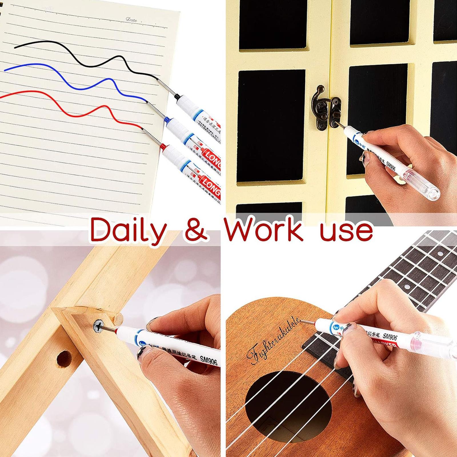 5Counts Deep Drill Hole Long Nib Marker,20mm Tip Deep Hole Pen,Quick-Dry Waterproof Marker Pen,Woodworking Marker Pen,Marking Pen for Wood,Wall,Plastic,Cardboard Construction Site Pen,MirrorZone. 5Counts Deep Drill Hole Long Nib Marker,20mm Tip Deep Hole Pen,Quick-Dry Waterproof Marker Pen,Woodworking Marker Pen,Marking Pen for Wood,Wall,Plastic,Cardboard Construction Site Pen,MirrorZone.