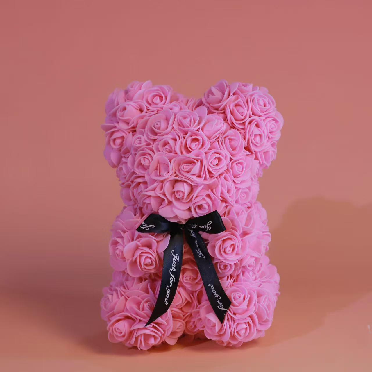 Rose Bear Made of Artificial Foam Roses, Perfect Gift for Valentine's Day, Mother's Day, Anniversary, Wedding, Birthday, Christmas