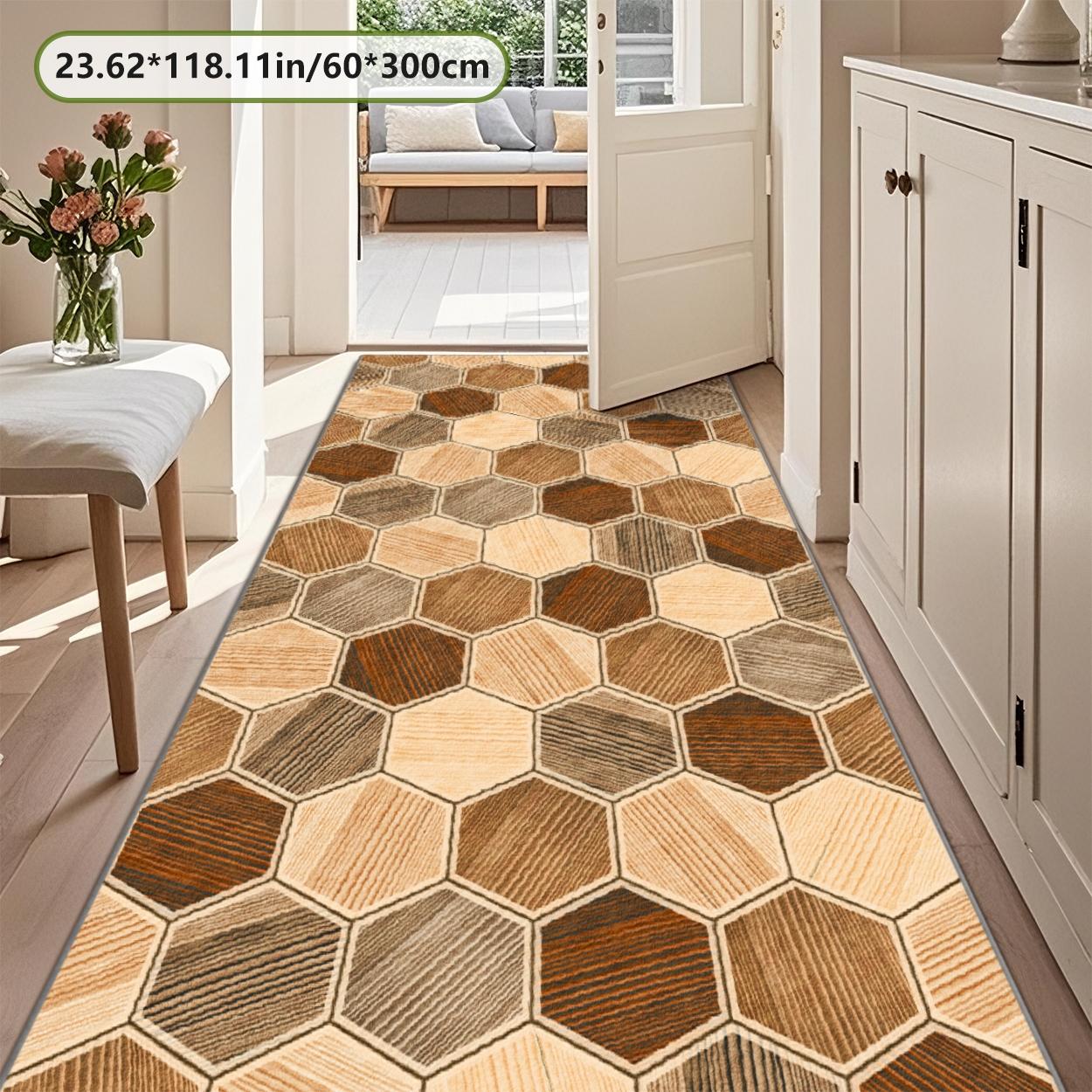 Velvet Soft Striped Rug, Modern Print Long Runner Carpet, Living Room Corridor Bedroom Mat, Multiple Sizes Available