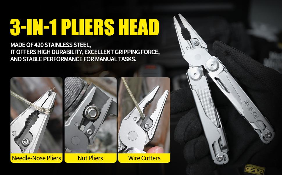 Xhandle MT-01 19-in-1 Multitool with Folding Pliers 440A Scissors Saw Screwdrivers Ruler Openers & Outdoor Camping Tool Compact Lightweight EDC