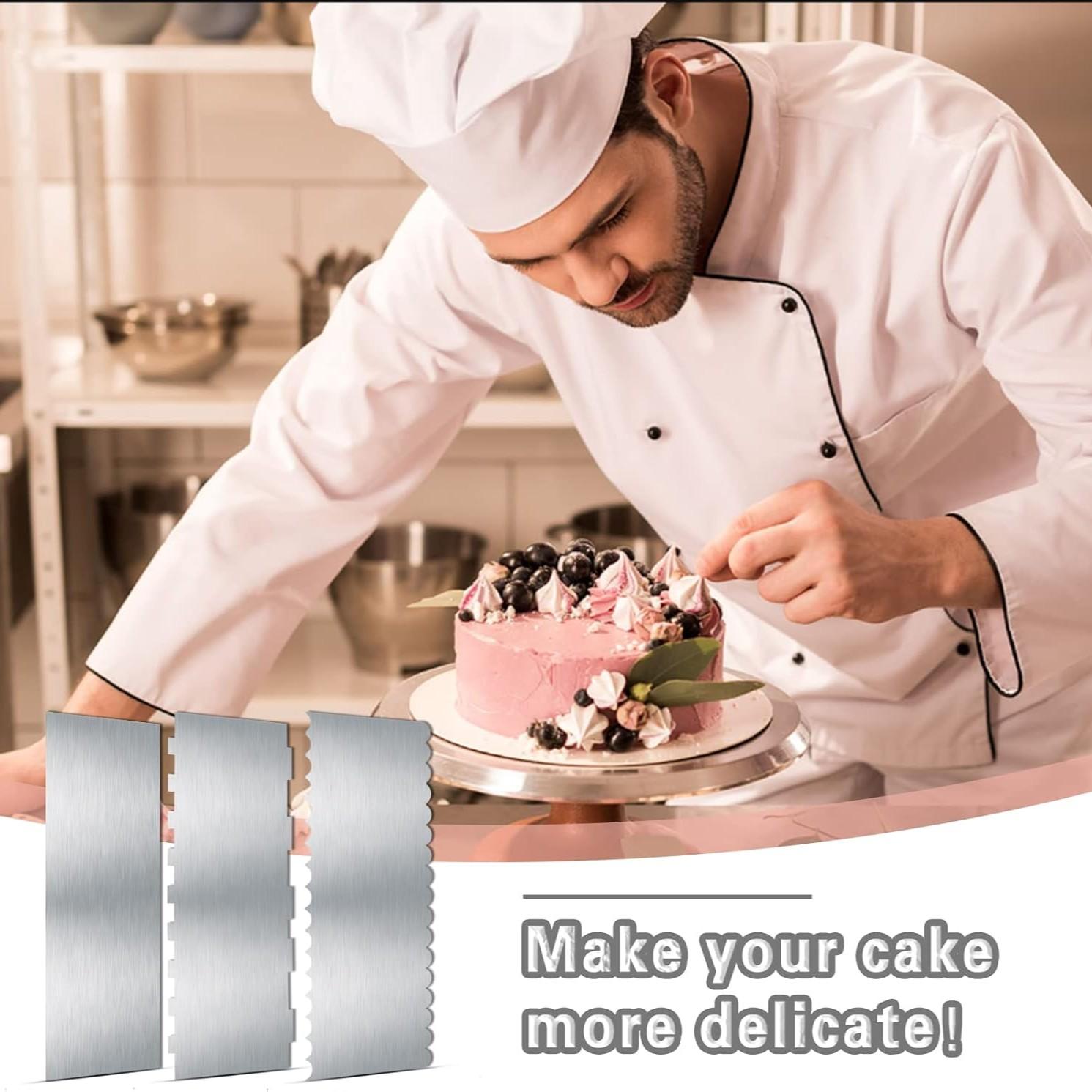 103 Piece Cake Decorating Tools Set, Stainless Steel Icing Spatula, 2 Piping Tips, 100 Pastry Bags, Smooth Edges for Large Patterns